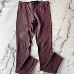 Theory Piall Lamb Leather Pull On Leggings